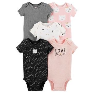 Baby Girl Carter's 5-pack Cat / Kitten Onesie